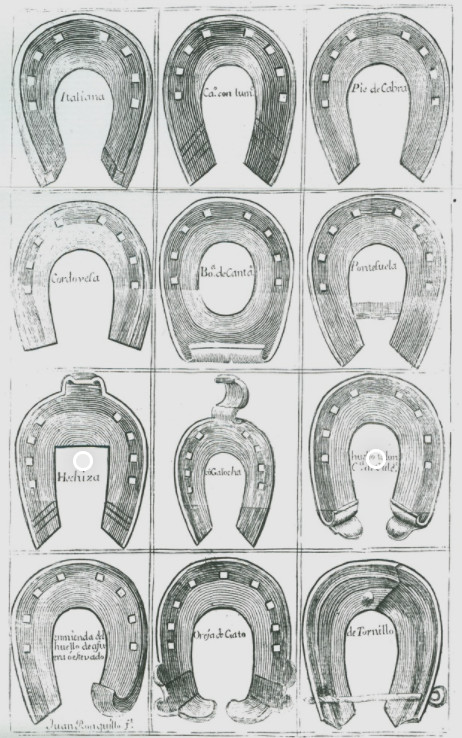 Diagrama de modelos de herraduras tradicionales
